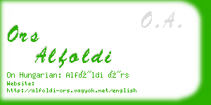 ors alfoldi business card